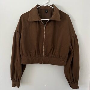 SHEIN Brown Bomber Jacket
